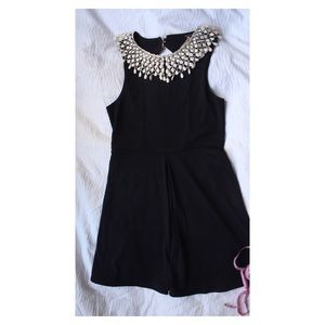 NEW Black Textured Open-Back Dress with Crochet